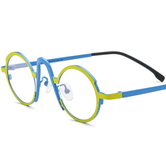 Multicolor Ultra Light Pure Titanium Myopia Glasses Frame Yellow - Shop at LoveMi