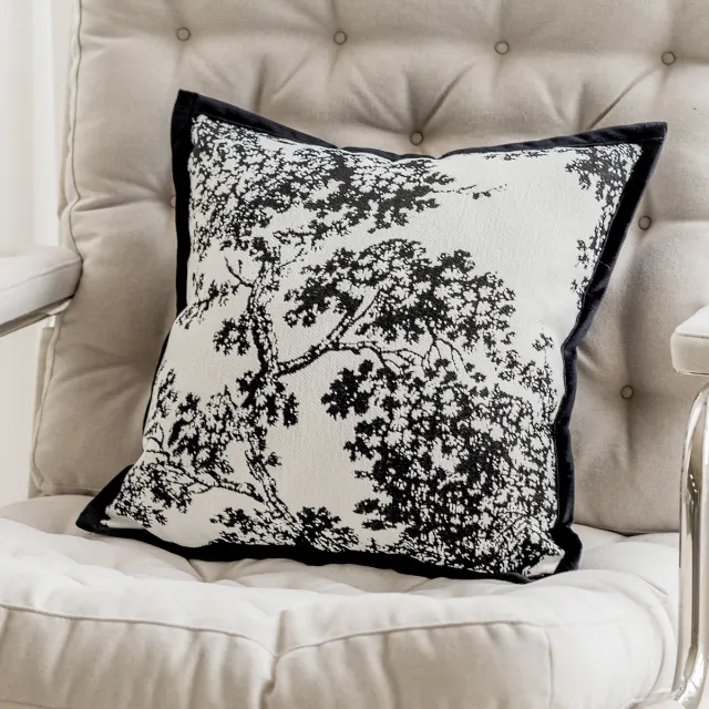 French Classic Style Light Luxury Black And White Sofa Pillow Cases Sketch Forest 45X45Cm - Shop at LoveMi