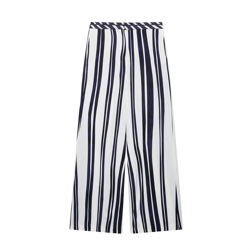 European And American Style Striped Halter Top Loose Trousers