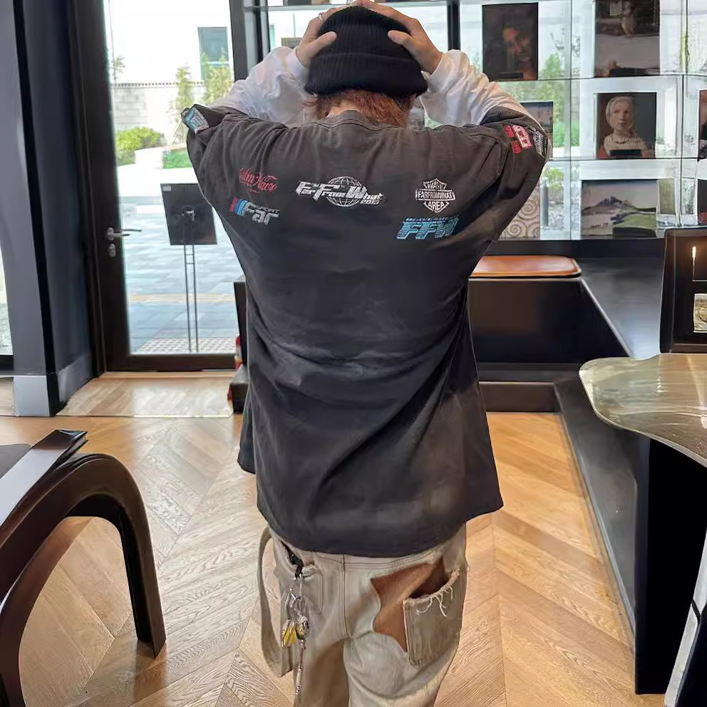 American Washed Old Short-sleeved T-shirt For Men And Women