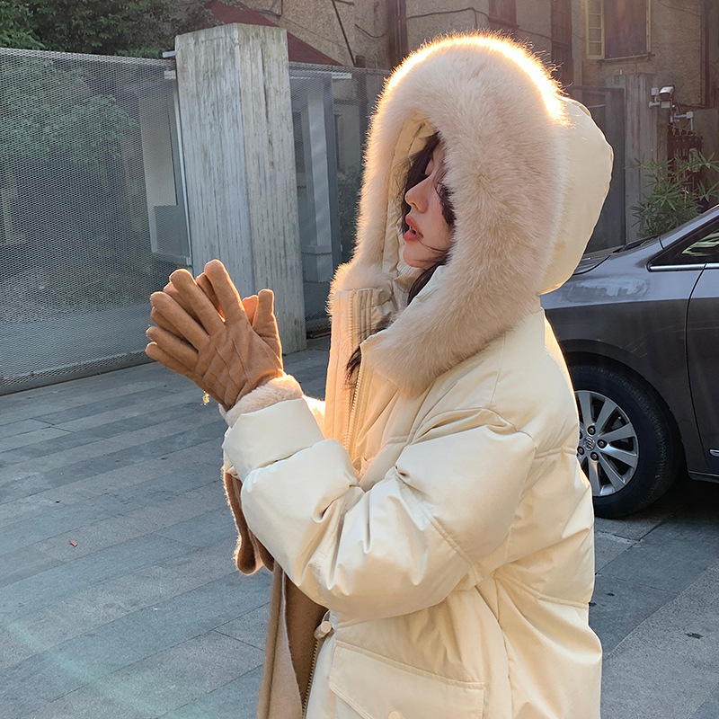 Mid-length Niche Thickened White Duck Down Jacket Winter