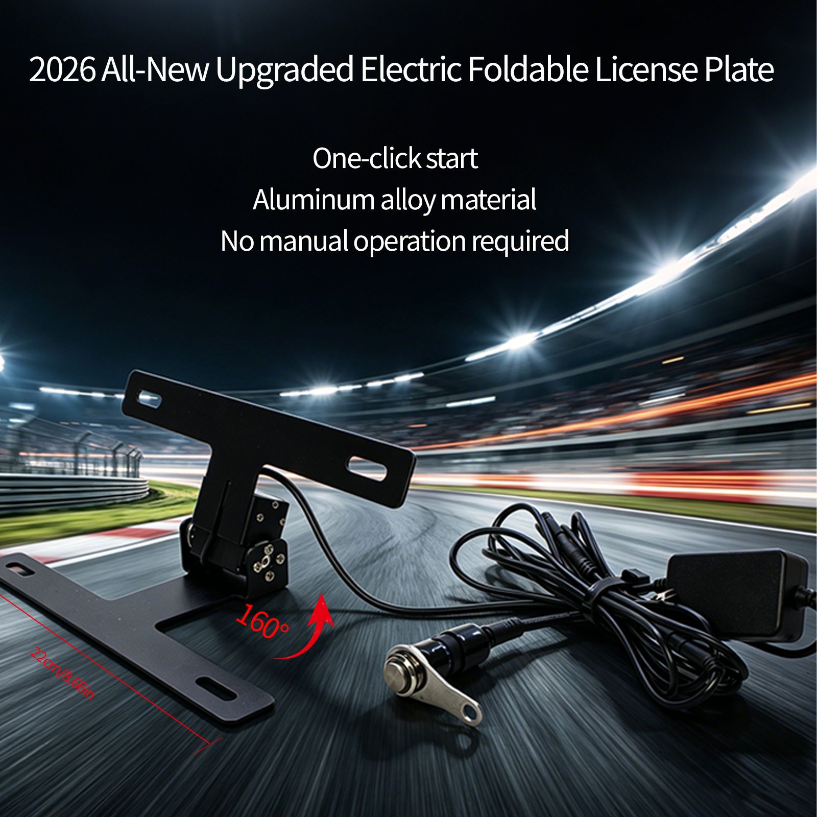 Electric Remote-controlled Foldable Track Modified Short Tail Rear License Plate Holder 4