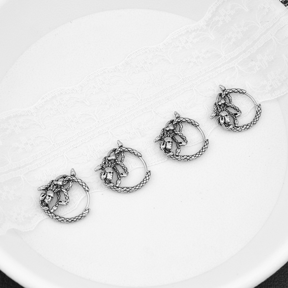 316 Stainless Steel Non-fading Skull And Snake-head Earrings