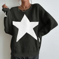 Sweater Women's Pullover Round Neck XINGX Thread Temperament Personality Sweater Sweater Women - Black - View 1