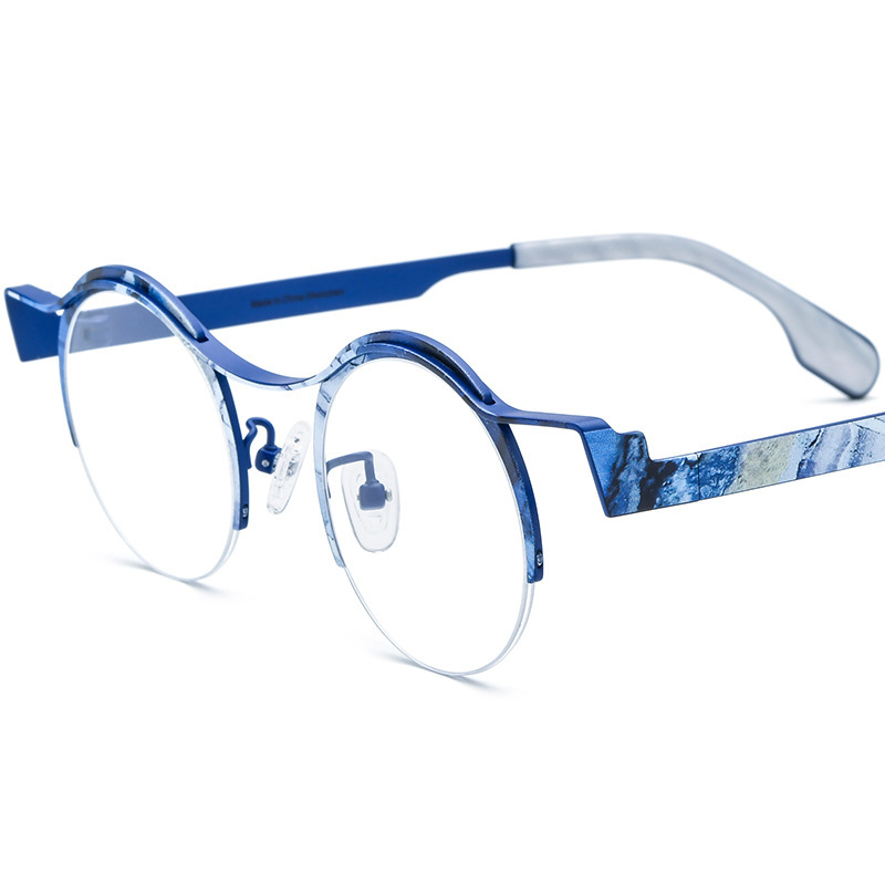 Women’s Versatile Colored Ultra-light Pure Titanium Myopia Round Glasses