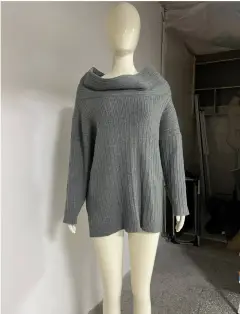 Women's Fashion Loose Casual Knitwear Sweater - Gray - View 1