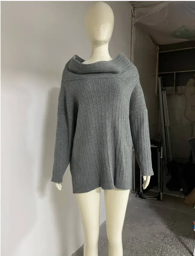 Women's Fashion Loose Casual Knitwear Sweater Gray - Shop at LoveMi