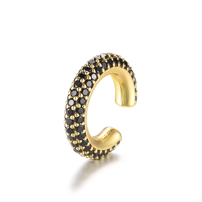 C- Shaped Earrings Diamond Shiny Classic All-match