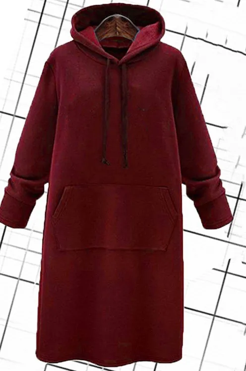 Mid length Sweater Coat Skirt Blank Sparkling Style Wine Red - Shop at LoveMi