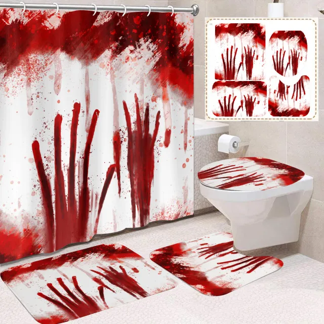 Horror Blood Skull Digital Printing Bathroom Curtain 51Style - Shop at LoveMi
