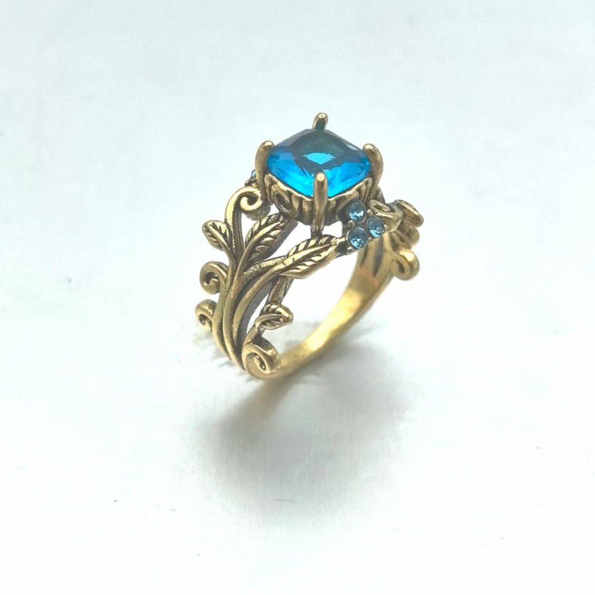 Retro Vine Branch And Floral Ring