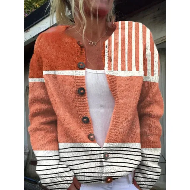 D Digital Printing Cardigan Knitted Coat Women's Early Spring And Autumn Coat E114Kkwy 71 - Shop at LoveMi