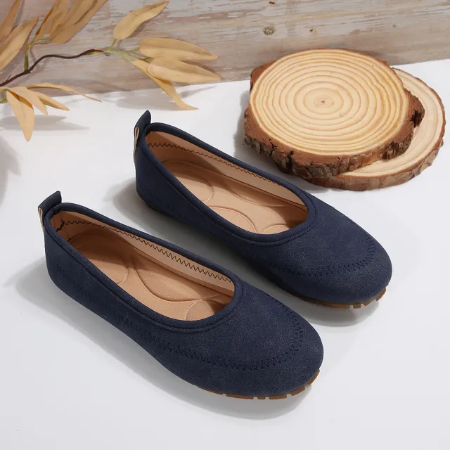 Womens Low cut Round toe Slip on Loafers Womens Flat Shoes Blue - Shop at LoveMi