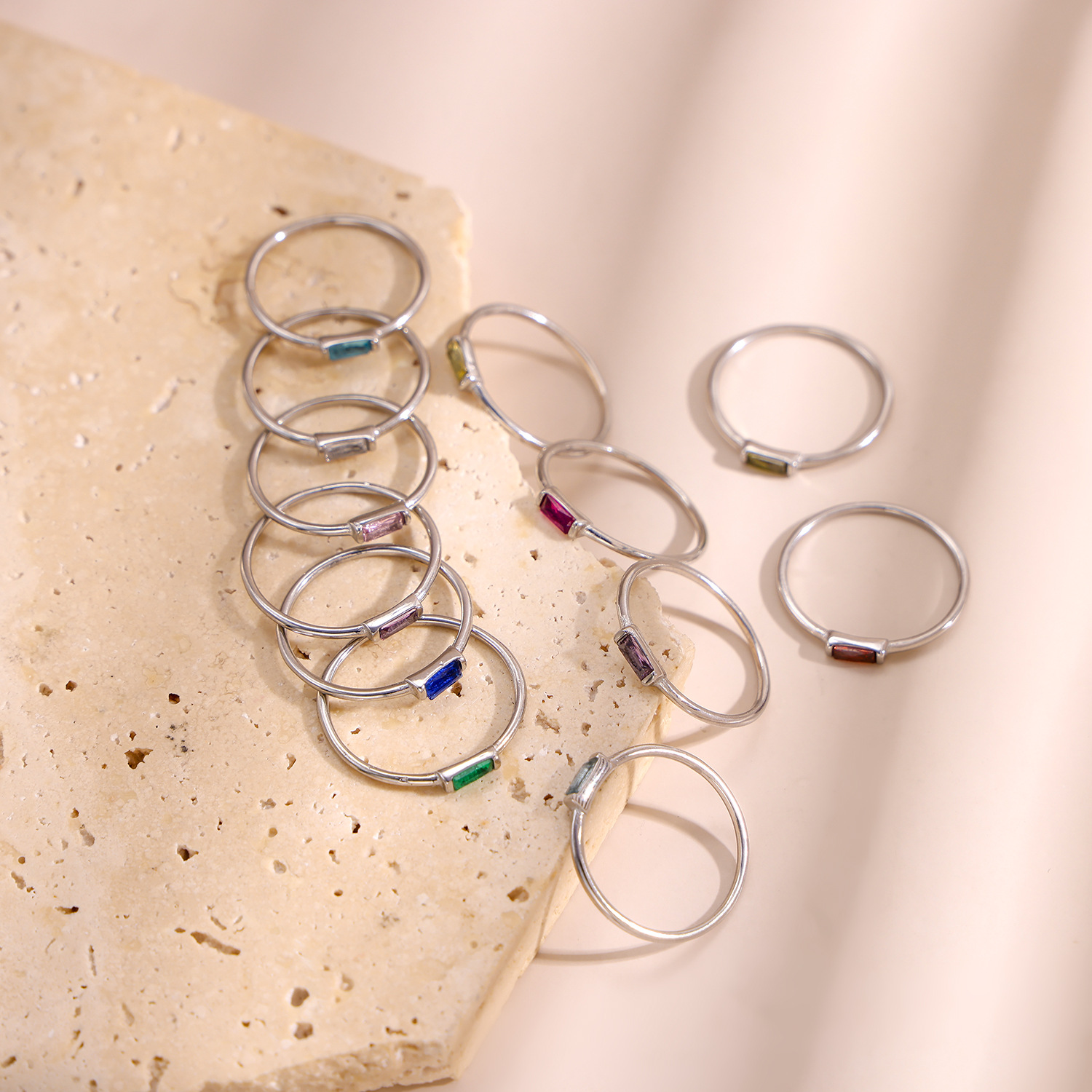 December Birthstone Ring With Cubic Zirconia In Stainless Steel