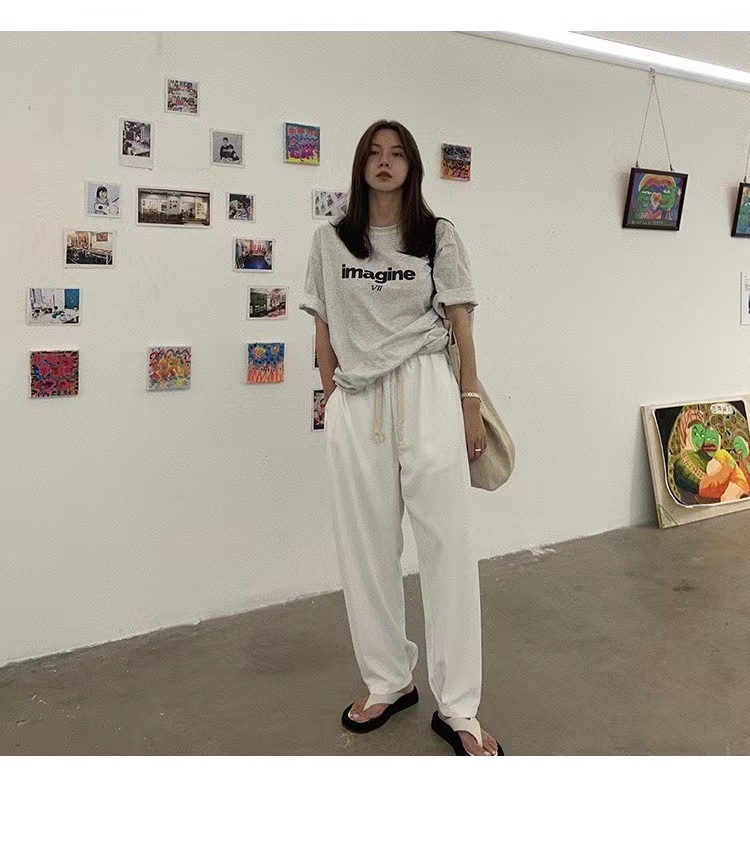 Loose Korean Letter T-shirt Top