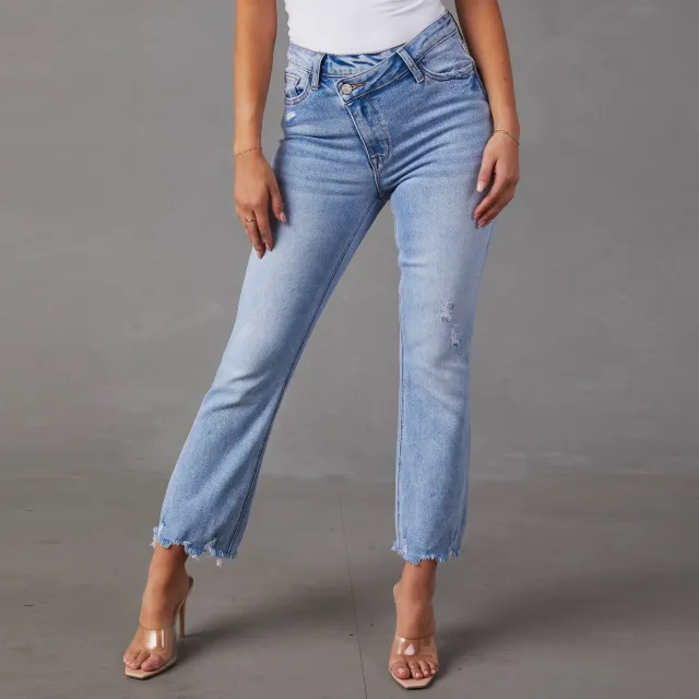 Fashion Wash Jeans For Women Light Blue - Shop at LoveMi