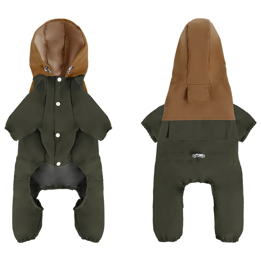 Pet Small And Medium Sized Dog Waterproof And Dustproof Shell Jacket - Army Green