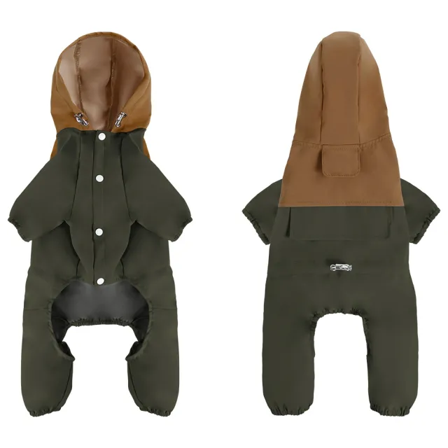 Pet Small And Medium Sized Dog Waterproof And Dustproof Shell Jacket Army Green - Shop at LoveMi