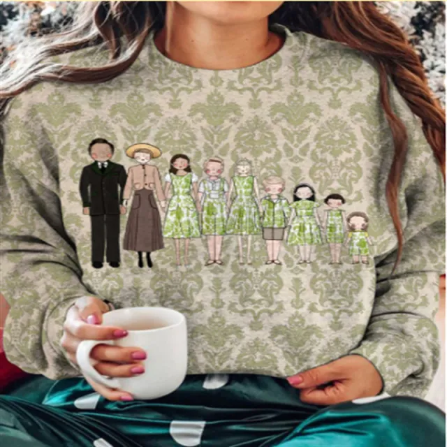 Christmas Snowman Christmas Loose Round Neck Casual Long Sleeve Sweatshirt Santa Claus A 6 L - Shop at LoveMi