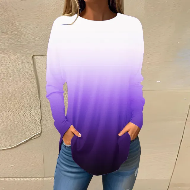 Women's Versatile Long Sleeve T shirt Personalized Street Style Loose Print G67Z1981 S - Shop at LoveMi