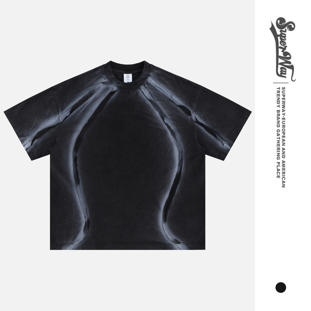 Design-forward Oversized Versatile Crewneck Short-sleeve Top