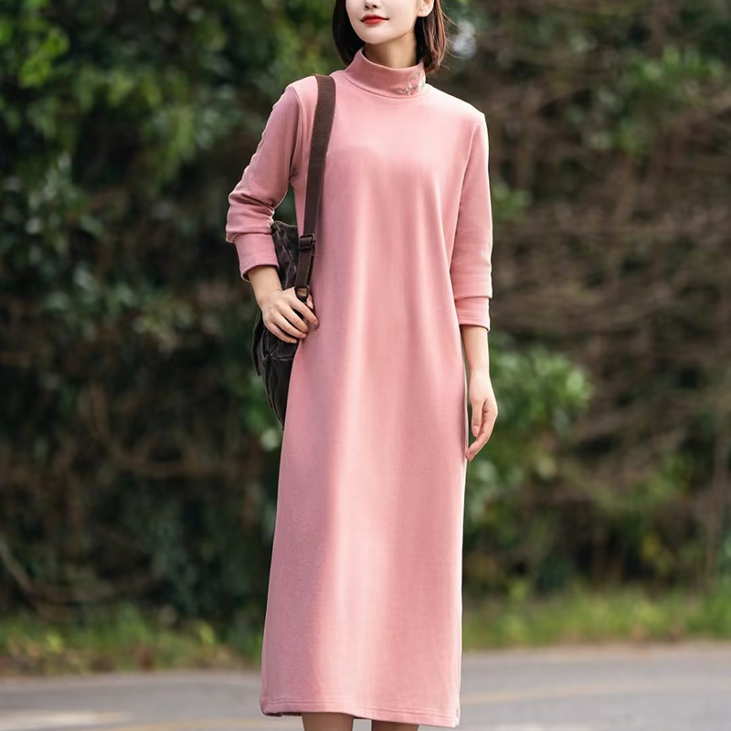 Autumn And Winter Soft Embroidered Collar Women's Literary Dress