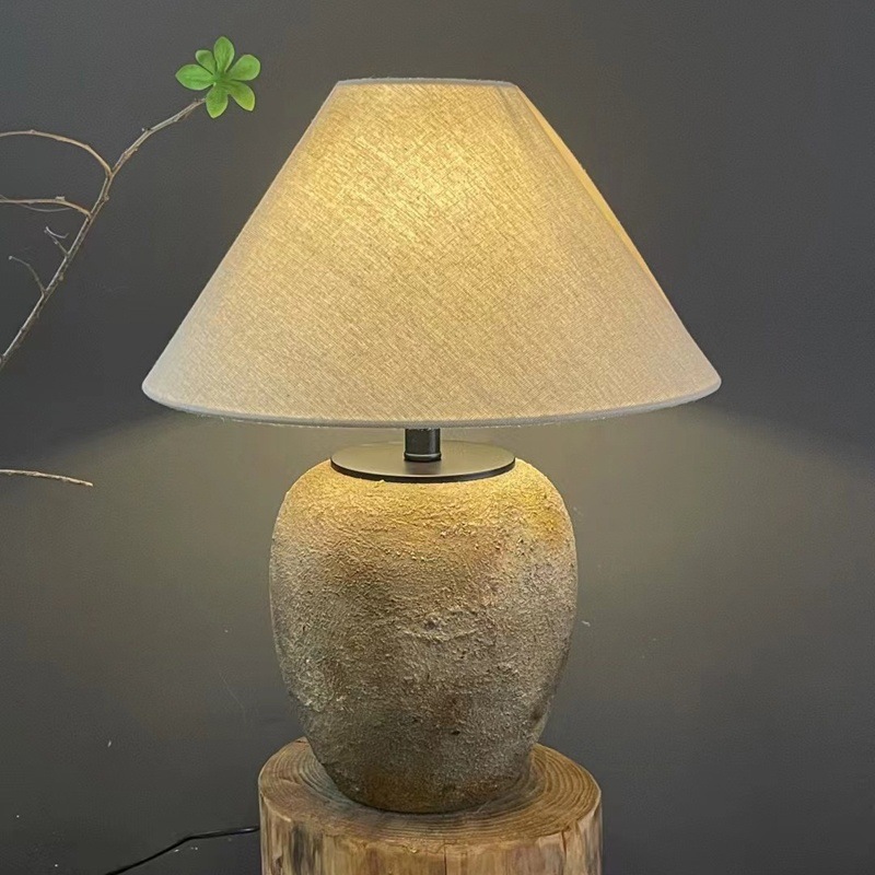 Wabi-sabi-style Ceramic Vintage Art Table Lamp