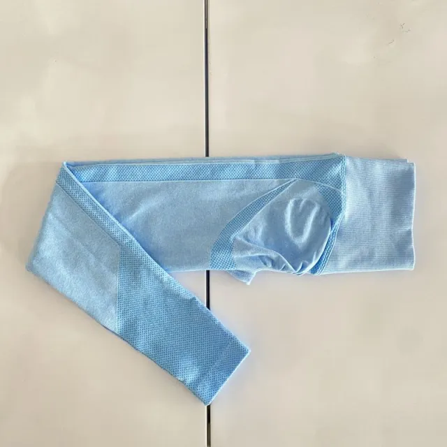 Seamless Dot Peach Hip Yoga Hip Lifting Skinny Workout Pants Sky Blue - Shop at LoveMi