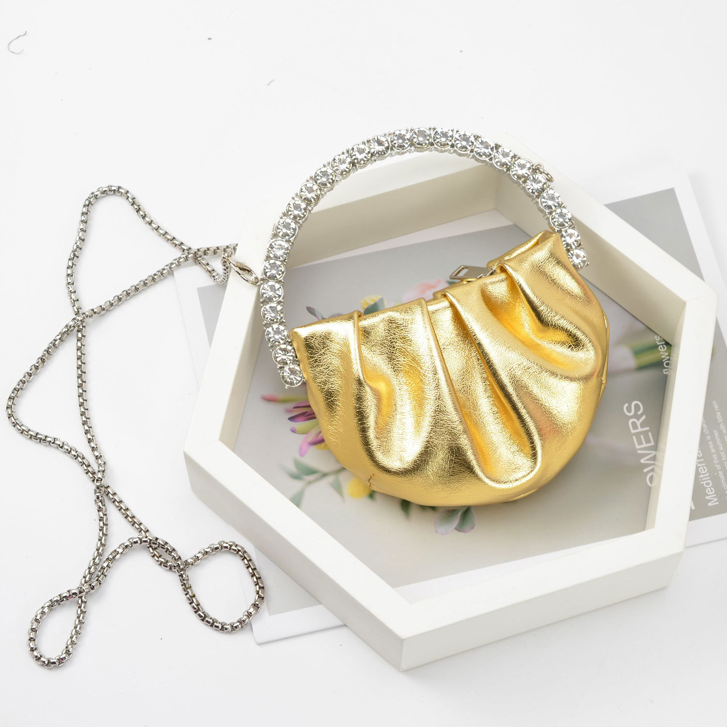 Women's Fashion Personality Diamond Clutch Gold - Shop at LoveMi