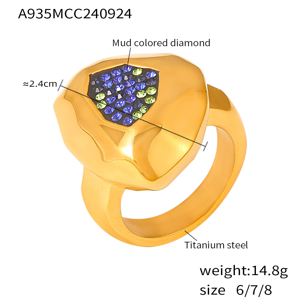 Personalized Design Multilateral Cut Colorful Crystals Ring