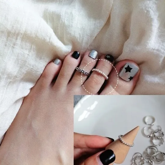 925 Sterling Silver Knuckle Ring Women Sliver Beads Elastic - Shop at LoveMi