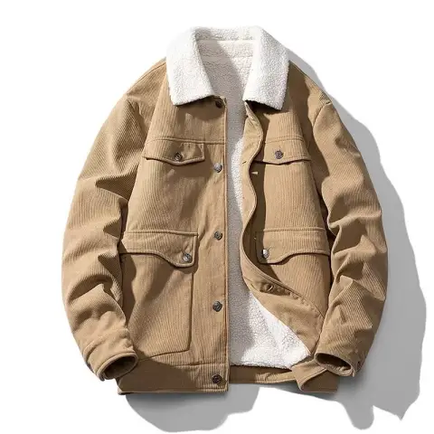 Fleece-lined Thick Fashion Sheep Corduroy Coat