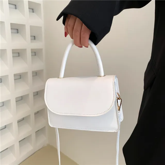 Versatile Casual Flip Simple Shoulder Handbag White - Shop at LoveMi