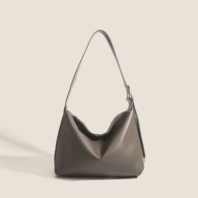 Soft Collapse Simple Style One Shoulder Large Capacity Totes Gray - Shop at LoveMi