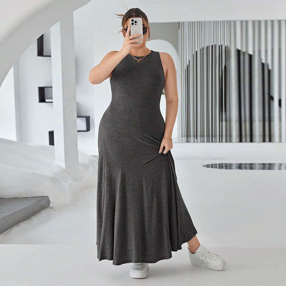 Sleeveless Dress Summer New High Waist Slim Fit Long Dress