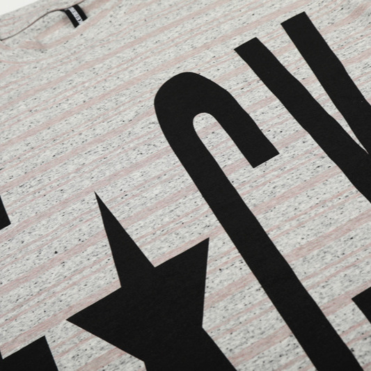 Chinese-style Hip-hop Oversized Letter-print Relaxed-fit Long-sleeve T-shirt With Striped Top