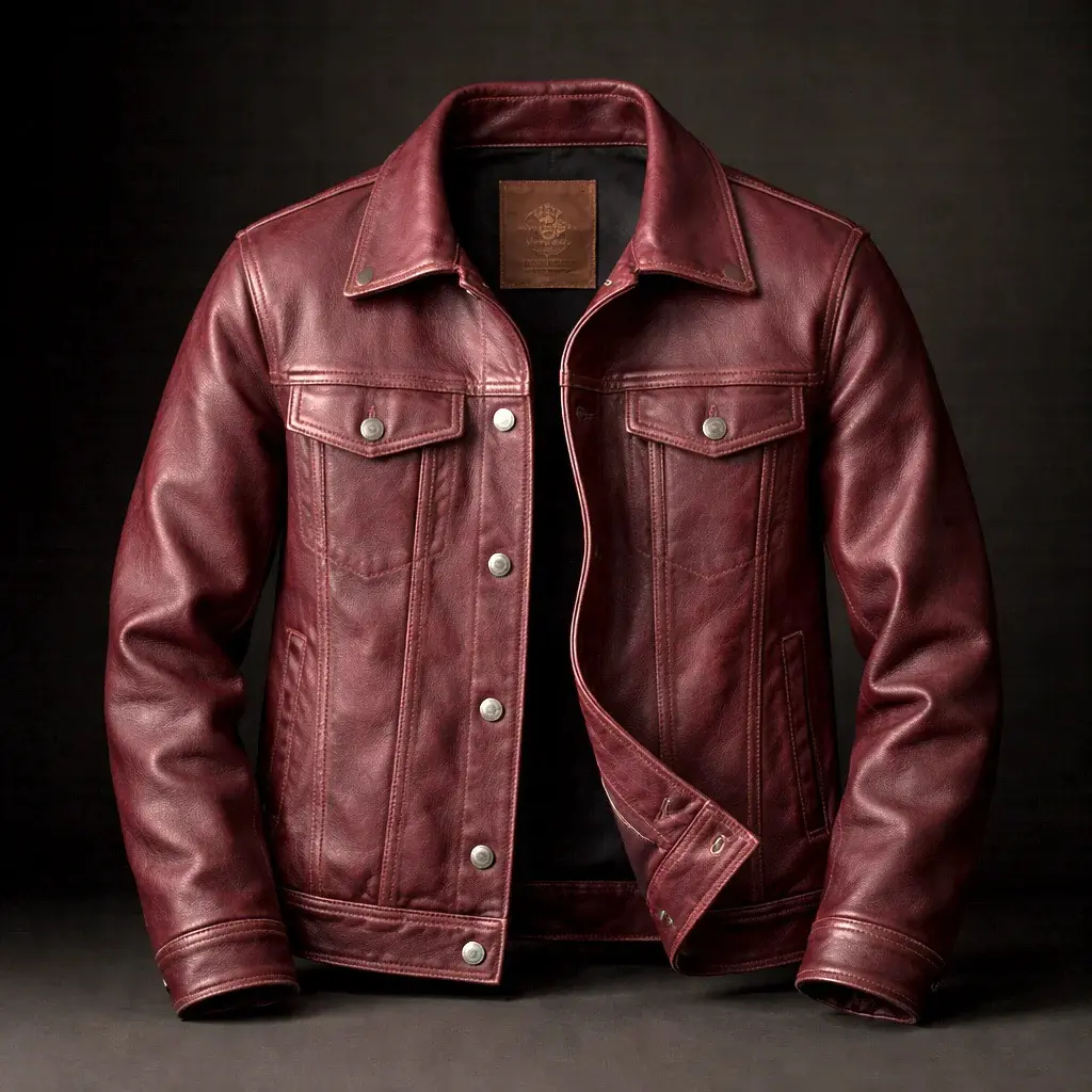 Retro Lapel Leather Jacket American-style Workwear Coat