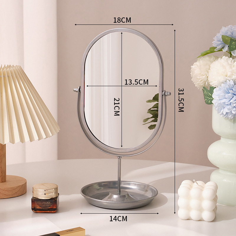Household High-value Dressing Table Bedroom Desktop Makeup Mirror Lightweight 11