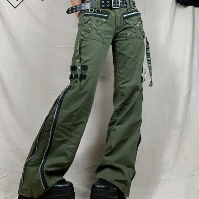 Women's Fashionable Flared Casual Pants Army Green - Shop at LoveMi