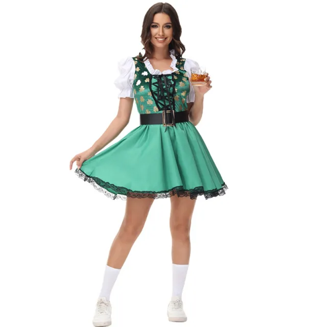 Beer Festival Traditional Printing Dress Green Style 2 - Shop at LoveMi