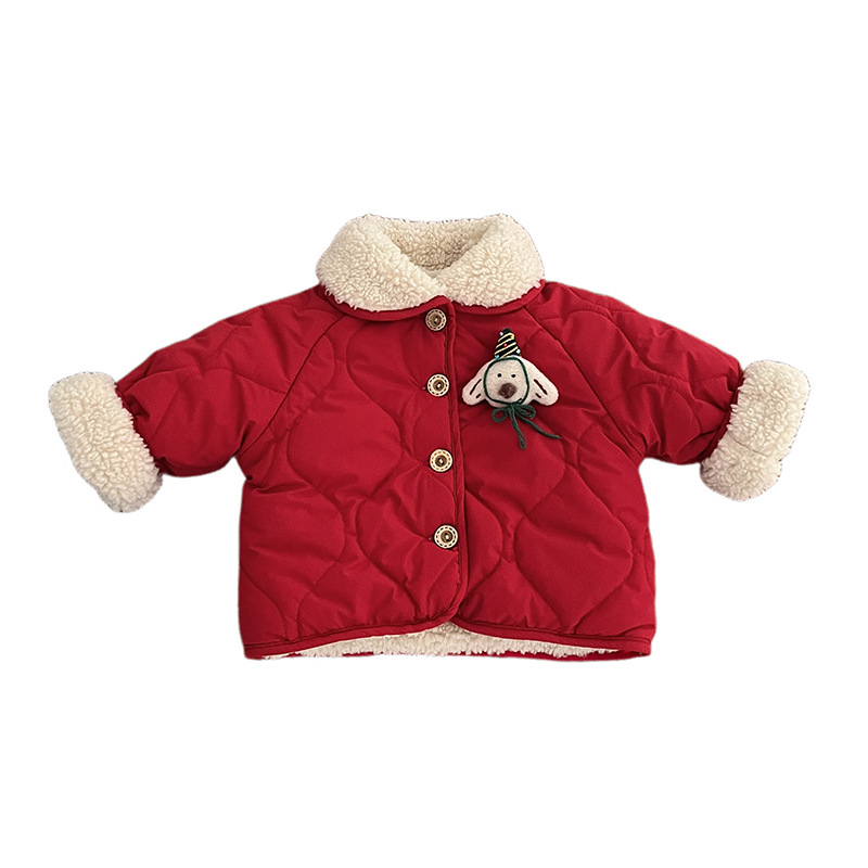 Boys Red New Year Outfit Set Winter Super-Cute Padded