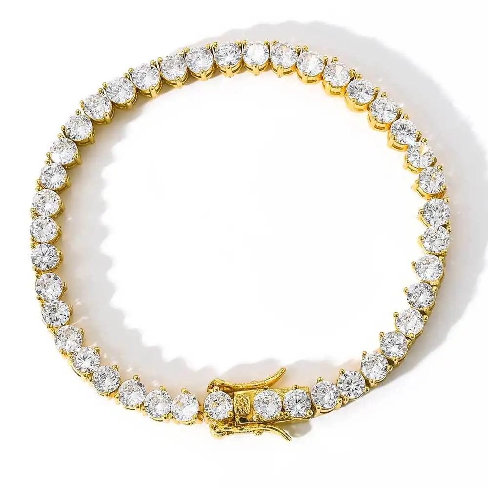 European Hip Hop Copper Inlaid Zircon Bracelet