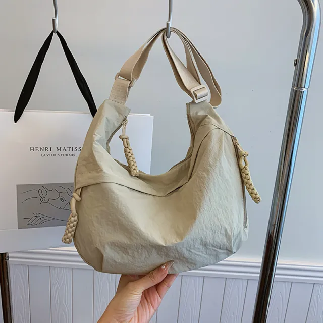 Fashion Simple Korean Style Large Capacity Tote Crossbody Women's Bag Beige - Shop at LoveMi
