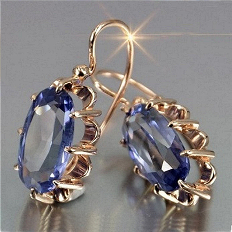 Women's Creative Blue Crystal Acrylic Earrings
