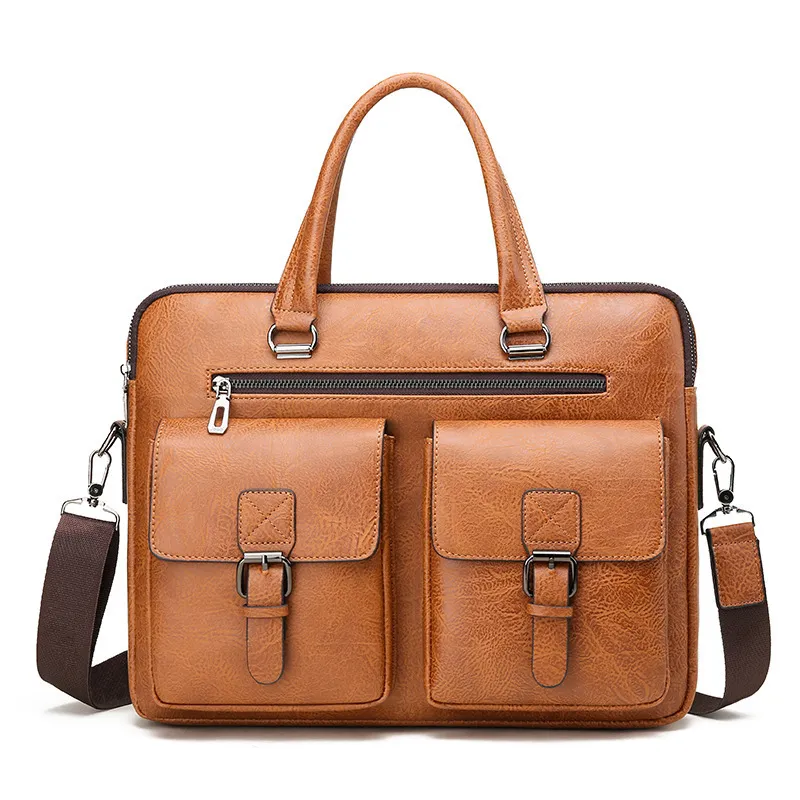 Laptop Men's Briefcase Computer Crossbody Business - Khaki