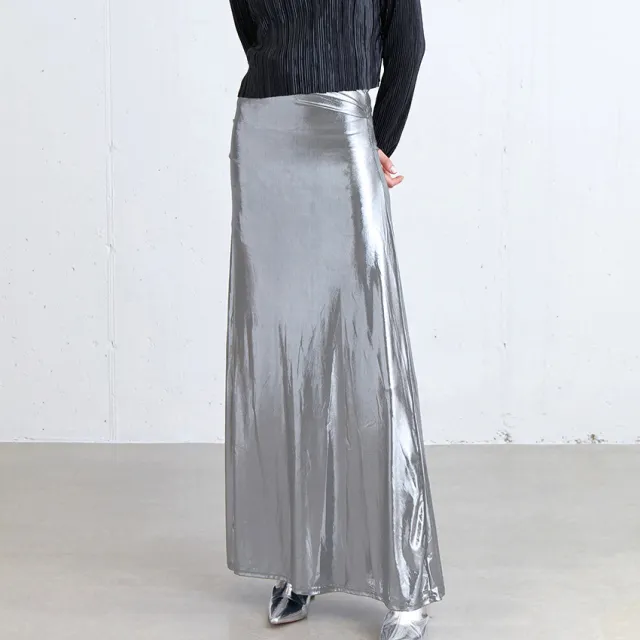 High Street Reflective Waist A Line Skirt Silver - Shop at LoveMi