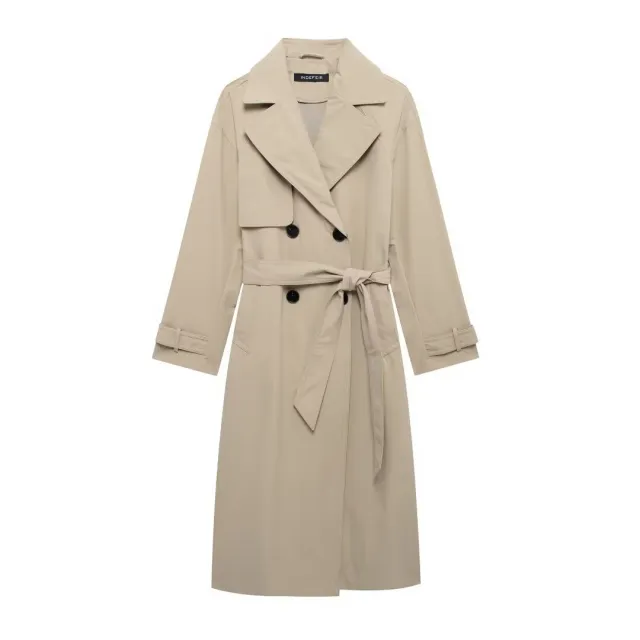 Temperament With Belt Midi Skirt Trench Coat Khaki - Shop at LoveMi