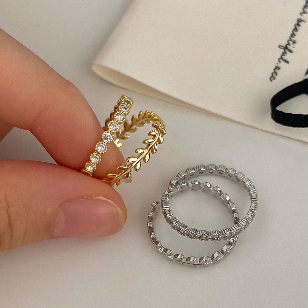 Women's High Sense Open-end Zircon Ring