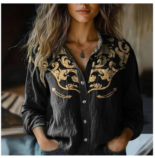 3D Printed Abstract Pattern Women's Long sleeved Blouse Bj252123472644 S - Shop at LoveMi
