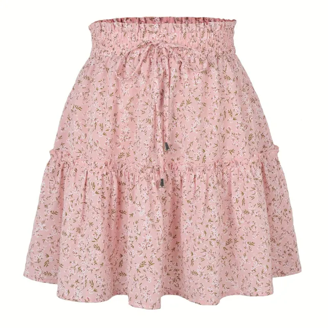 Women's High Waist Fashion Printed Small Floral Pink - Shop at LoveMi